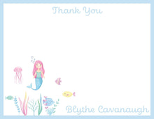 Load image into Gallery viewer, Mermaid Stationery | Under the Sea Thank You Cards | Personalized Notecards