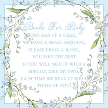 Load image into Gallery viewer, Books for Baby Insert | Boy Baby Shower Enclosure Card | Blue Floral