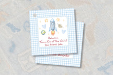 Load image into Gallery viewer, Space Valentine Tags | Printable Valentine Gift Tags | Gingham Space Classroom Labels