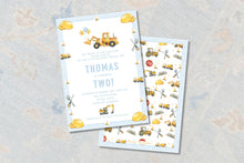 Load image into Gallery viewer, Construction Birthday Invitation | Bulldozer Party