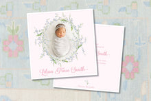 Load image into Gallery viewer, Watercolor Lily Birth Announcement | Baby Girl Announcement | Lily of the Valley
