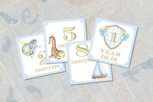 Load image into Gallery viewer, Preppy and Classic Boy Watercolor Milestone Cards