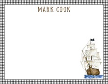 Load image into Gallery viewer, Pirate Birthday Cards Stationery Set | Ahoy Matey Thank You Notes