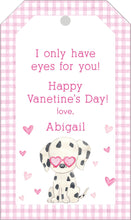 Load image into Gallery viewer, Cute Puppy Valentines Gift Tag - Preppy Doggy Valentines Gift