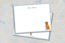 Load image into Gallery viewer, Personalized Red Fox Lab Stationery | Watercolor Labrador Notecards