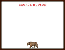 Load image into Gallery viewer, Personalized Brown and Red Stationery/ University Stationery Gifts / Personalized Brown Bear Graduation Gifts / Brown Bear Christmas Gift