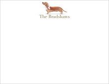 Load image into Gallery viewer, Personalized Dachshund Stationery | Custom Wiener Dog Note Cards | Pink Dachshund Gift