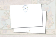 Load image into Gallery viewer, Personalized Stationery | Elegant Watercolor Butterfly Crest Note Cards