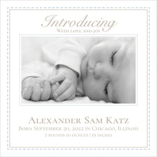 Load image into Gallery viewer, Classic Baby Birth Announcement