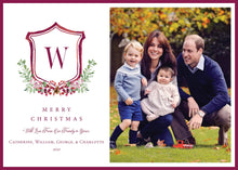 Load image into Gallery viewer, Watercolor Crest Christmas Holiday Card