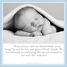 Load image into Gallery viewer, Blue Cross Watercolor Boy Baptism Invitation