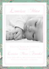 Load image into Gallery viewer, Watercolor Chinoiserie Birth Announcement