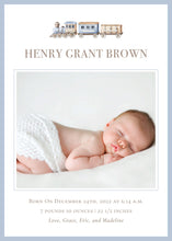 Load image into Gallery viewer, Watercolor Train Birth Announcement
