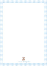 Load image into Gallery viewer, Gingham and Teddy Bear Birth Announcement