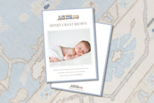 Load image into Gallery viewer, Watercolor Train Birth Announcement