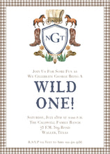 Load image into Gallery viewer, Wild One Crest Birthday Invitation