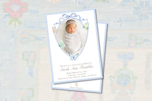 Load image into Gallery viewer, Butterfly Watercolor Crest Birth Announcement