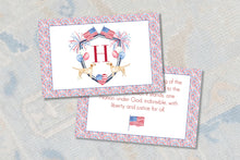 Load image into Gallery viewer, Personalized Laminated Fourth of July Watercolor Crest Placemat