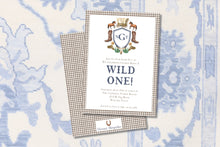 Load image into Gallery viewer, Wild One Crest Birthday Invitation