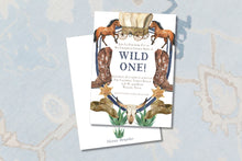 Load image into Gallery viewer, Wild One Cowboy Western Birthday Invitation