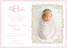 Load image into Gallery viewer, Flower Frame and Monogram Birth Announcement