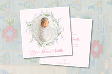 Load image into Gallery viewer, Lily Wreath Birth Announcement