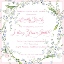 Load image into Gallery viewer, Lily Wreath Baby Shower Invitation