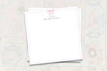 Load image into Gallery viewer, Personalized Watercolor Bow Notepad