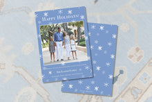 Load image into Gallery viewer, Preppy Christmas Card – Elegant Blue Wedgwood Design | Custom Holiday Cards