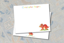 Load image into Gallery viewer, Personalized Dinosaur Triceratops Stationery