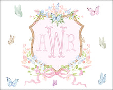 Load image into Gallery viewer, Watercolor Butterfly Crest Nursery Art Prints