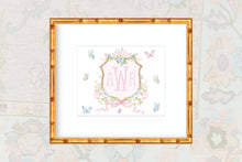 Load image into Gallery viewer, Watercolor Butterfly Crest Nursery Art Prints