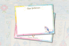 Load image into Gallery viewer, Unicorn and Rainbows Stationery