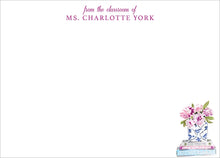 Load image into Gallery viewer, Flowers and Books Stationery