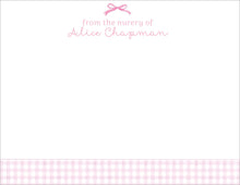 Load image into Gallery viewer, Pink Bow and Gingham Stationery