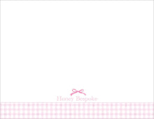 Load image into Gallery viewer, Pink Bow and Gingham Stationery
