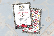 Load image into Gallery viewer, Race Car Birthday Invitation