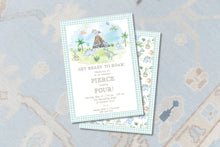 Load image into Gallery viewer, Preppy Dinosaur Birthday Invitation