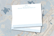 Load image into Gallery viewer, Blue Bow and Gingham Stationery