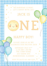 Load image into Gallery viewer, One Happy Baby Birthday Invitation