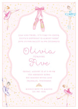 Load image into Gallery viewer, Ballet Themed Birthday Invitation