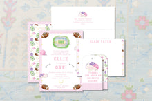 Load image into Gallery viewer, Pink First Down Birthday Invitation