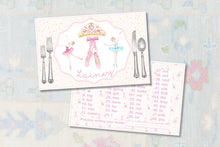 Load image into Gallery viewer, Personalized Laminated Ballerina Placemat for Kids