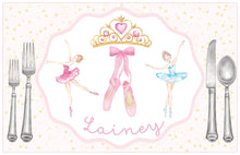 Load image into Gallery viewer, Personalized Laminated Ballerina Placemat for Kids