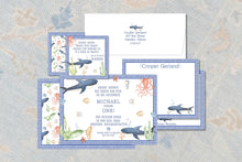 Load image into Gallery viewer, Shark Themed Birthday Invitation