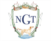 Load image into Gallery viewer, Watercolor Sportsman Crest with Labrador Art Print