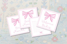 Load image into Gallery viewer, Watercolor Pink Bow Milestone Cards