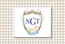 Load image into Gallery viewer, Watercolor Sportsman Crest with Labrador Art Print