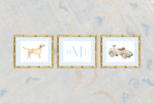 Load image into Gallery viewer, Watercolor Boys Nursery Art Prints with Dog and Car