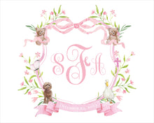 Load image into Gallery viewer, Watercolor Pink Crest Nursery Art Prints